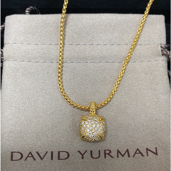 David Yurman Gold Necklace with Diamond Pendant - Picture 1 of 3